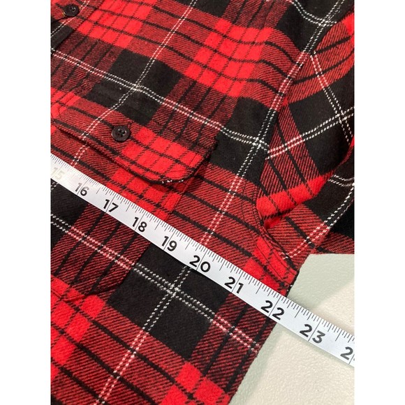Rainforest Men's Heavyweight Flannel Shirt Black/Red Plaid‎ Size Medium - Picture 8 of 10
